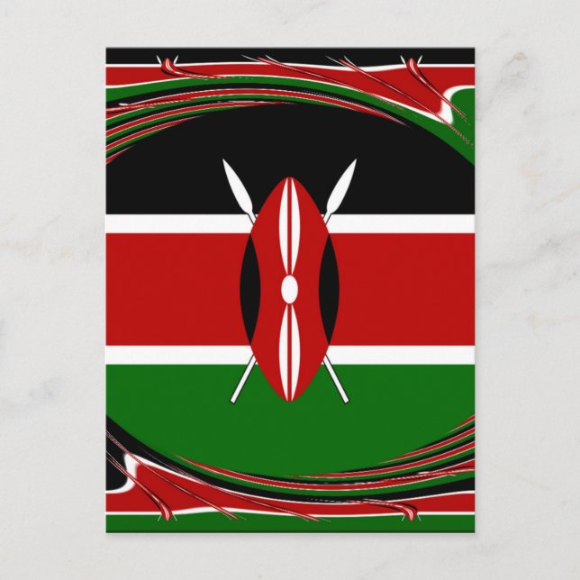 Kenya Flag Art – Patriotic & Modern Design Postcard (Front)