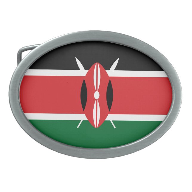 Kenya flag belt buckle (Front)
