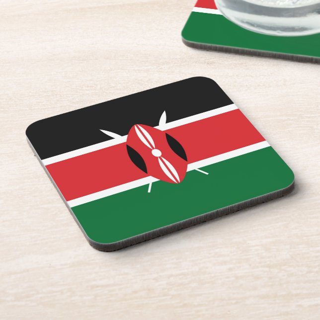 Kenya flag beverage coaster (Left Side)