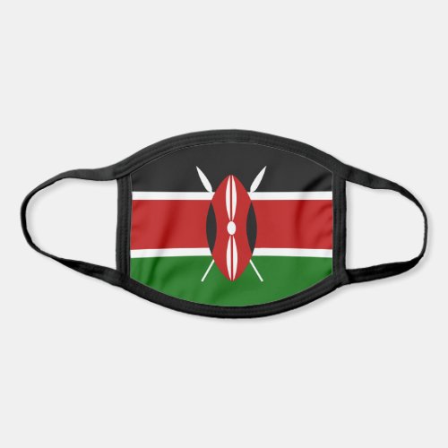 Kenya Flag Black Green Red Coat Of Arms Patriotic Face Mask