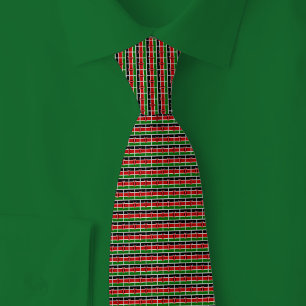 Kenya Flag Brick Pattern Neck Tie