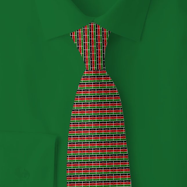 Kenya Flag Brick Pattern Neck Tie (Creator Uploaded)