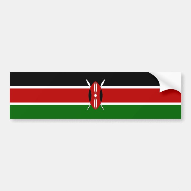 Kenya Flag Bumper Sticker (Front)