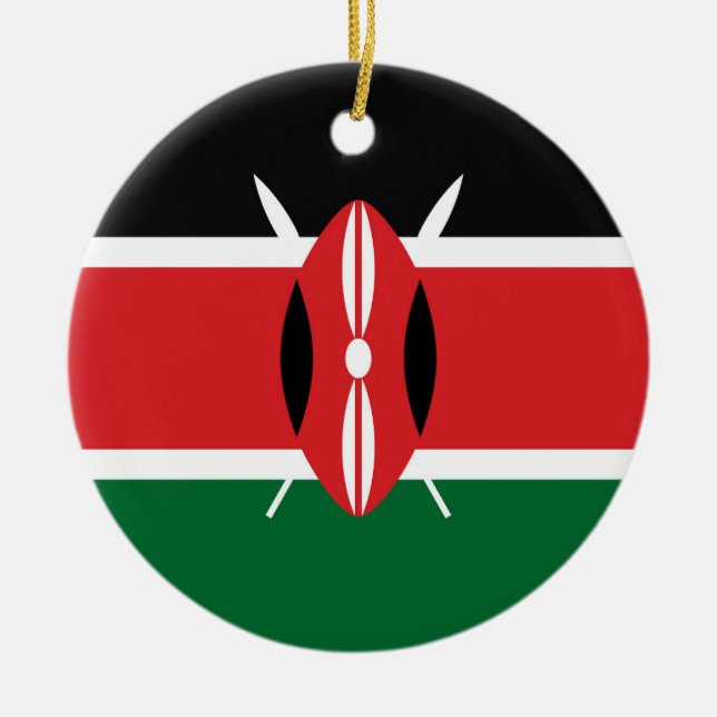 Kenya flag ceramic ornament (Front)