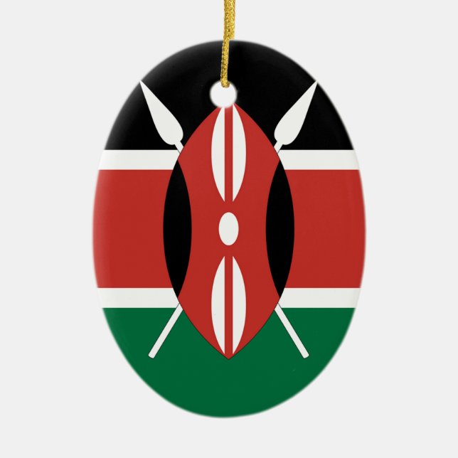 Kenya Flag Ceramic Ornament (Front)