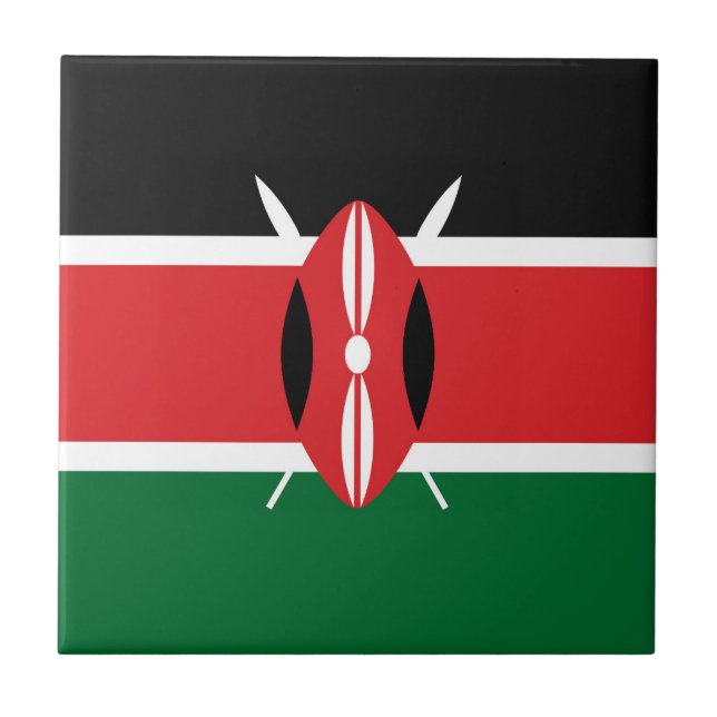 Kenya flag ceramic tile (Front)