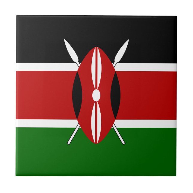 Kenya Flag Ceramic Tile (Front)