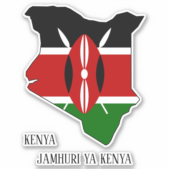 Kenya Flag Charming Patriotic Map Sticker (Front)