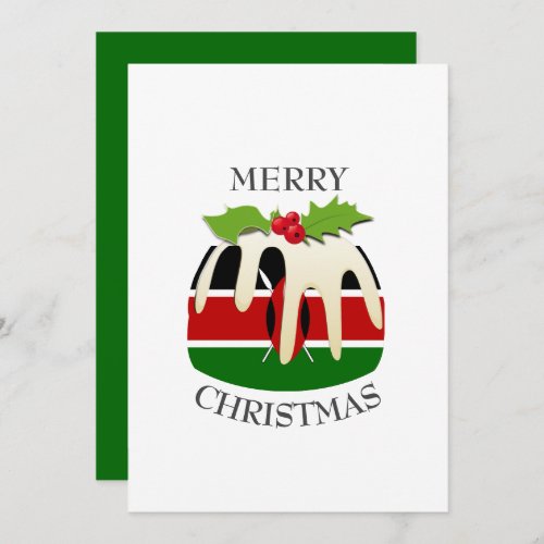 KENYA FLAG  Christmas Pudding  Fassist Holiday Card