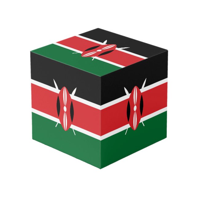 Kenya flag cube (Front Angled)