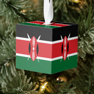 Kenya flag cube ornament