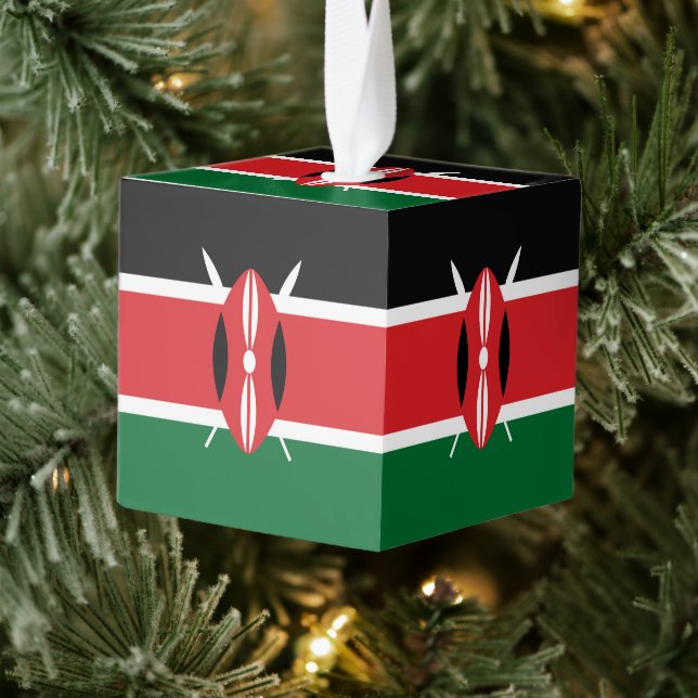 Kenya flag cube ornament (Tree)