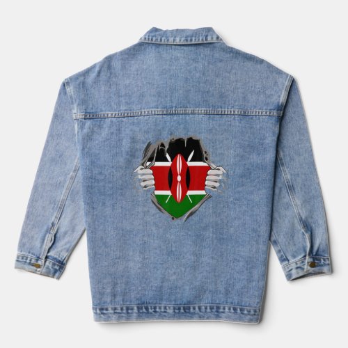 Kenya flag  denim jacket