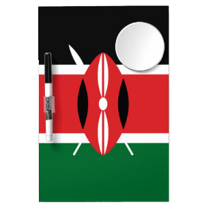 Kenya flag dry erase board with mirror