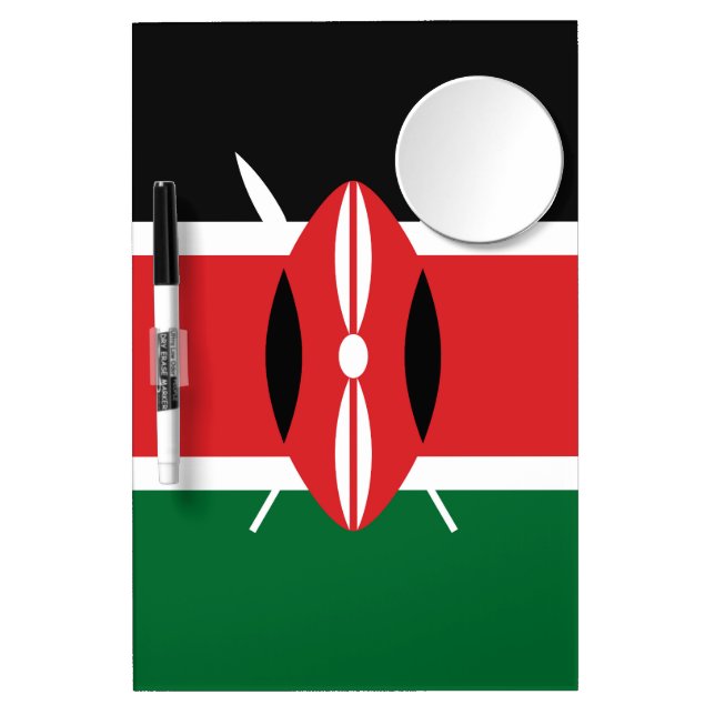 Kenya flag dry erase board with mirror (Front)