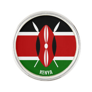 Kenya Flag Elegant Patriotic Lapel Pin