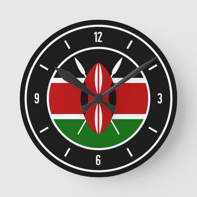 Kenya Flag Elegant Round Clock (Front)