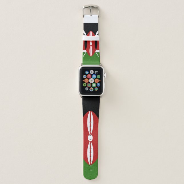 Kenya Flag Emblem Apple Watch Band (Front)