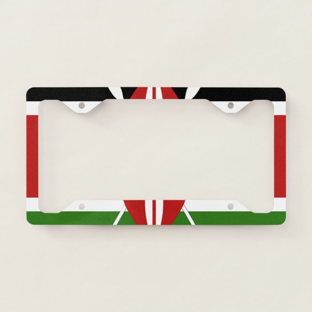 Kenya Flag Emblem License Plate Frame (Front)