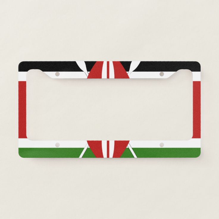 Kenya Flag Emblem License Plate Frame Zazzle
