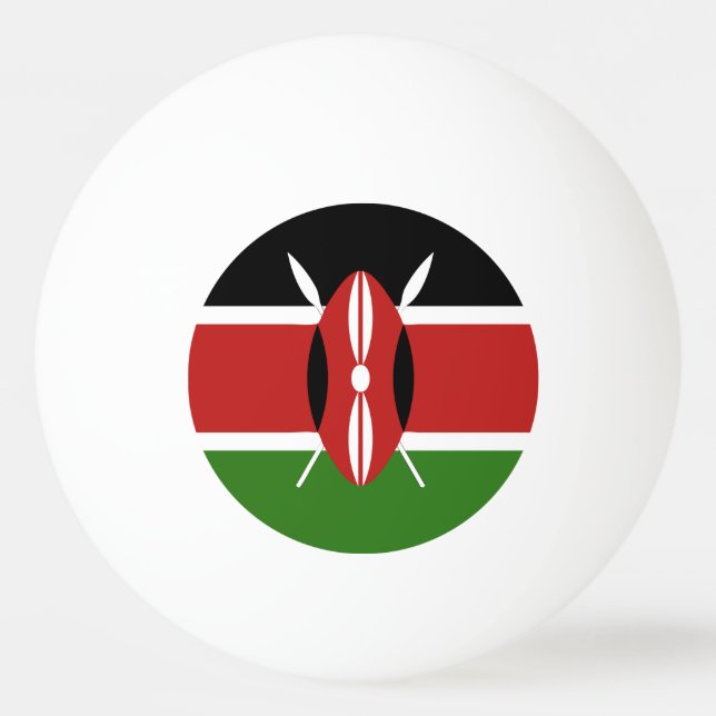 Kenya Flag Emblem Ping Pong Ball (Front)