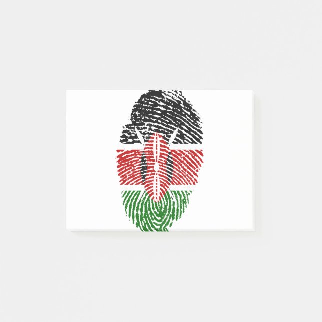 Kenya Flag Fingerprint Country Pride Identity Post-it Notes (Front)