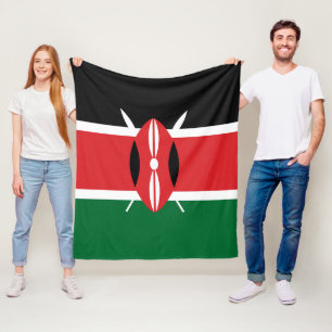 Kenya flag fleece blanket