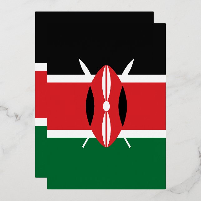 Kenya flag foil invitation (Front/Back)