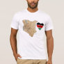 Kenya Flag Heart and Map T-Shirt