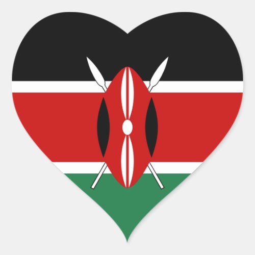 Kenya Flag Heart Sticker