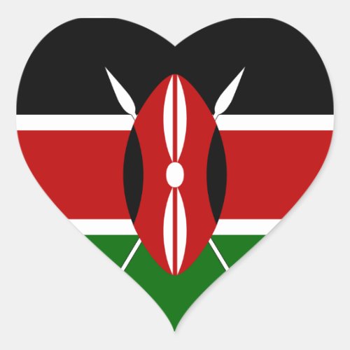 Kenya Flag Heart Sticker