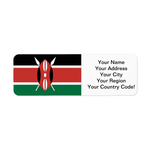 Kenya Flag Label (Front)