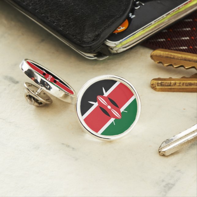 Kenya flag lapel pin (In Situ)