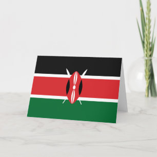 Kenya flag letterpress thank you card