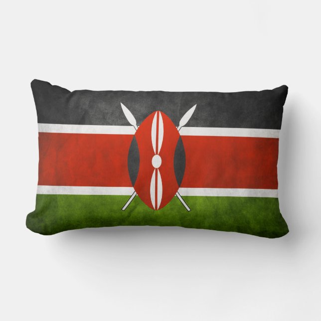 Kenya Flag Lumbar Pillow (Front)
