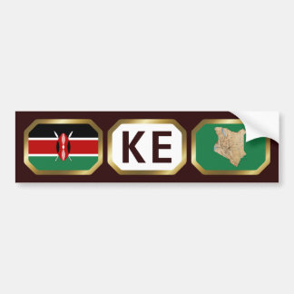 Kenya Flag Map Code Bumper Sticker