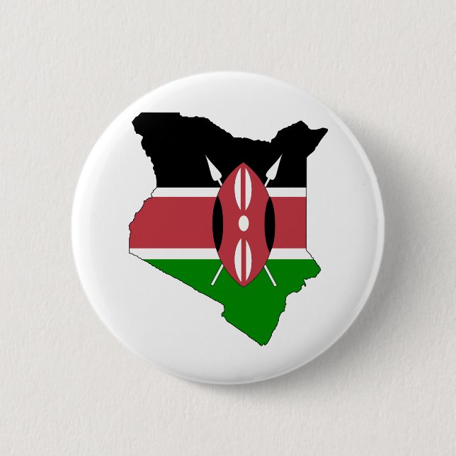 Kenya Flag Map full size Button (Front)