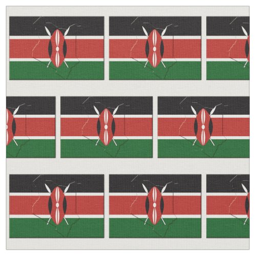 KENYA FLAG Map Outline Fabric
