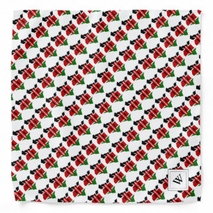 KENYA Flag Map Outline MONOGRAM Bandana