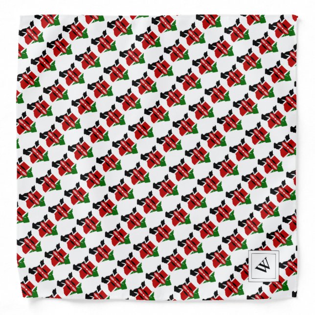 KENYA Flag | Map Outline | MONOGRAM Bandana (Front)
