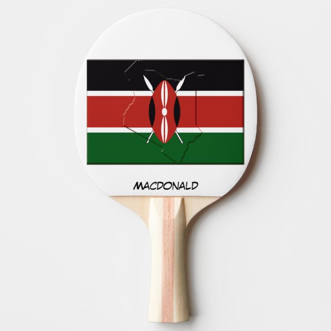 KENYA FLAG & MAP Personalized Ping Pong Paddle (Front)