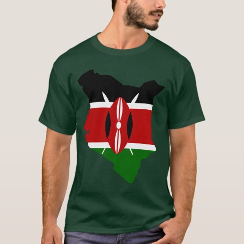 Kenya Flag Map T_Shirt