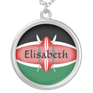 Kenya Flag + Name Necklace