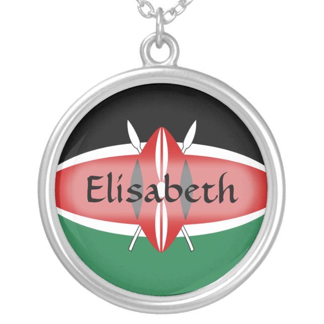 Kenya Flag + Name Necklace (Front)