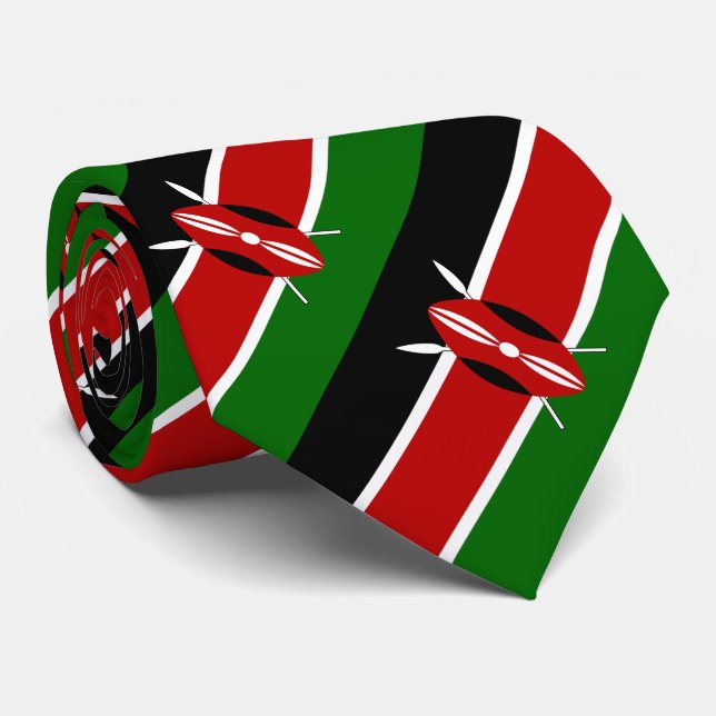 Kenya Flag Neck Tie (Rolled)