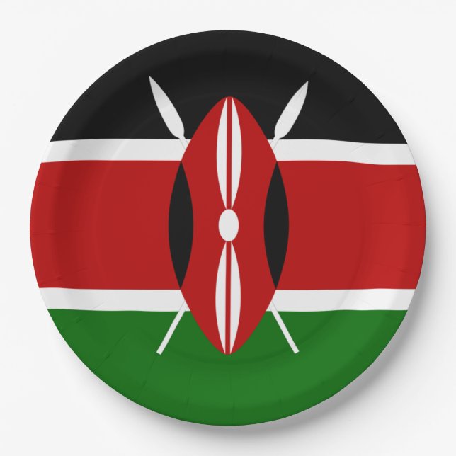 Kenya flag   paper plates (Front)