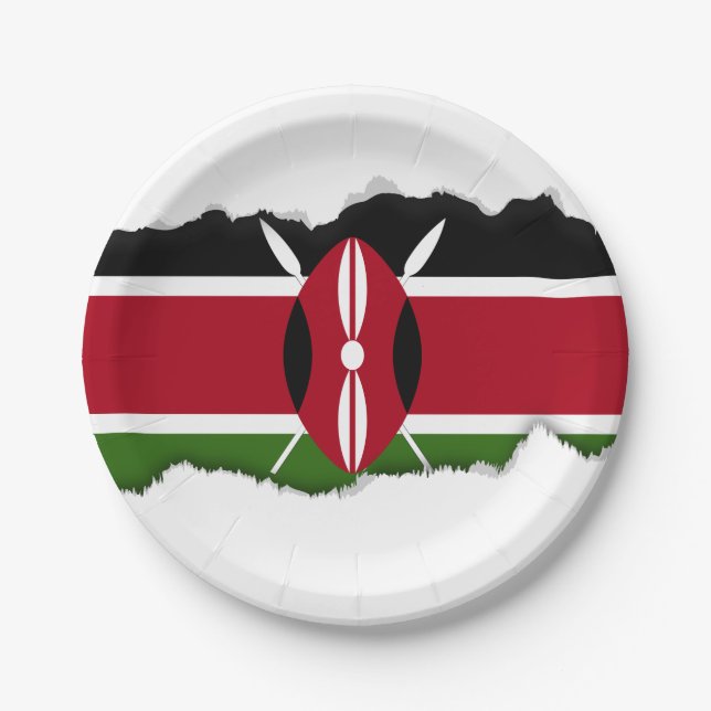 Kenya Flag Paper Plates (Front)