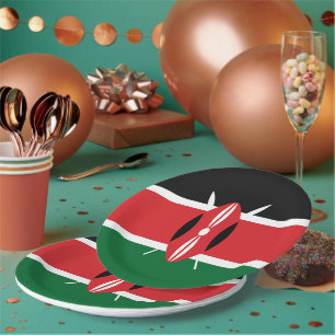 Kenya flag paper plates