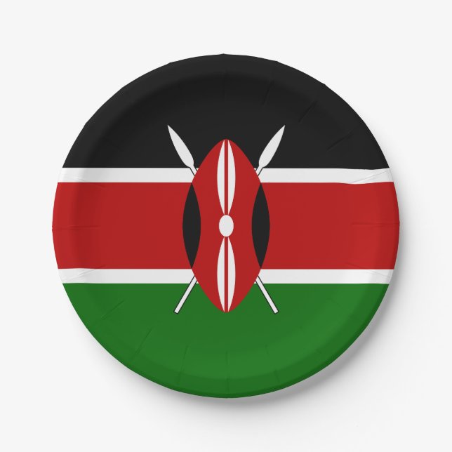 Kenya Flag Paper Plates (Front)