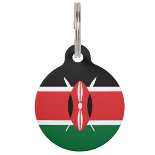 Kenya flag pet ID tag